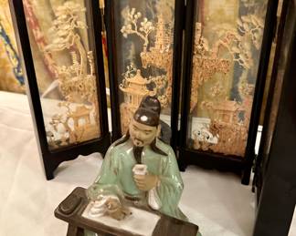Chinese porcelain, cork carvings