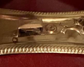 Brass candle snifter and wick trimmer on brass tray