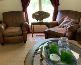 Leather club chairs