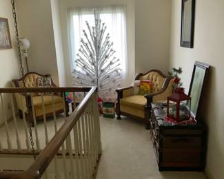 Empire style, wooden upholstered chairs