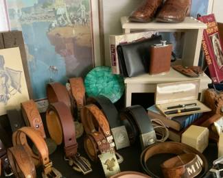 Western leather, art, books, boots