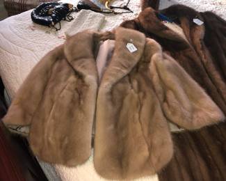 Fur cape length coat
