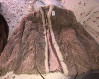 Waist length fur coat