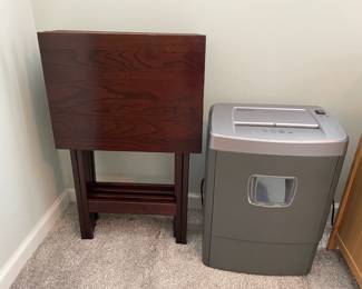 Crate and Barrel TV Trays and Fellowes Shredder