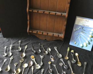 Collectible Spoons, Hanging Wood Display Shelf Book