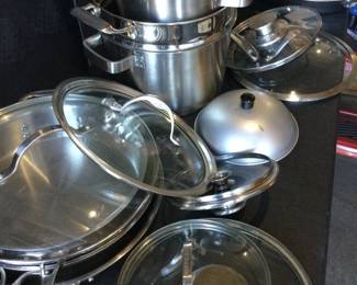 Lot Of Pots Pans Stilt  Calphalon