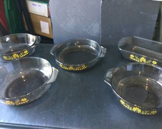 Vintage Glasbake Dishware 5 Pieces