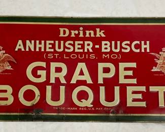 Prohibition Era Anheuser-Busch Advertising Sign