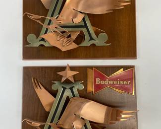Pair of Anheuser-Busch Budweiser Wall Plaques