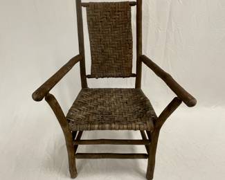 Adirondack Armchair with Herringbone Caning