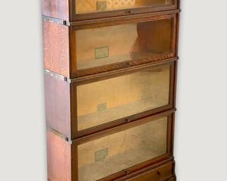 Oak 4 Stack Barrister Book Case with Drawer in Base