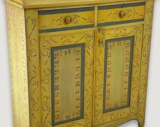 Walnut Pennsylvania Dutch Decorated Jelly Hutch