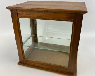 Small Tabletop Display Case with Glass Shelf