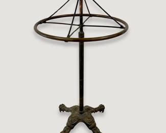 Dated 1900 Iron, Copper and Brass Circular Revolving Clothing Rack