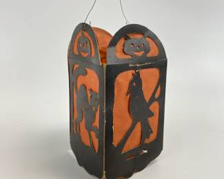 Vintage Halloween Die Cut and Crepe Paper Lantern