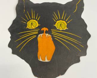 Large Vintage Halloween Black Cat Die Cut