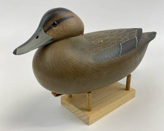 Frederick "Rick" Brown Pintail Hen - Snug Head Pose Wooden Duck Decoy