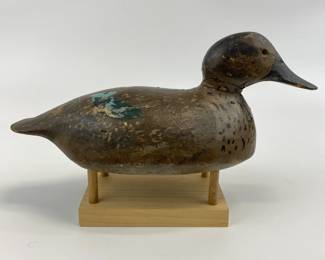 Wooden Blue Wing Teal Duck Decoy, Midwest Carver,