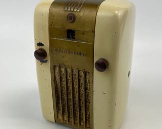 Art Deco Brass and Painted Metal Westinghouse Radio - Works
