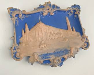 Photo1904 St. Louis World's Fair Jasperware Wall Plaque - Varied Industries Building