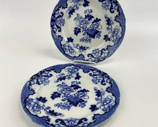 "Candia" Flow Blue Plates, Cauldon England