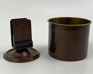 Arts & Crafts 2 Pc. Bradley & Hubbard Desk/Smoking Set