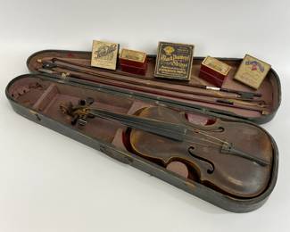 Early Stainer Violin in Wooden Case, Marked HOPF