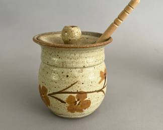 Glazed Pottery Honey Pot, With Drizzled, New Mexico
