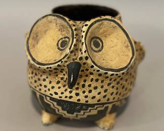 Robert Rivera, Placitas, New Mexico, Owl Effigy Gourd Pot, 1991
