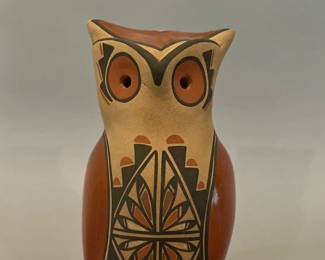 Persingula Gachupin, Jemez Pueblo, Pottery Owl
