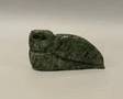 Canadian Inuit Carved Green Stone Owl, Signed: MF, 1994
