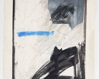 Original Signed Mindy Weisel Abstract Mixed Media Painting "Thursday Message" 1983