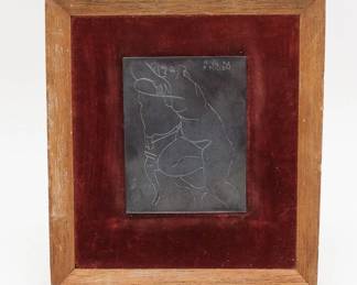 Henri Matisse for E. Paulsen Silver Plaque Nude on Chair