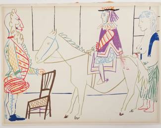 Verve After Picasso Lithograph Print Human Comedy The Parade VII