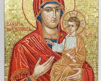Greek Blessed Mother Fast Answers Panagia Mosaic Icon Ikon