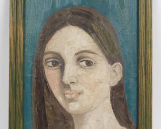 Signed 1971 Cathryn Arcomano Oil Painting Portrait of Woman