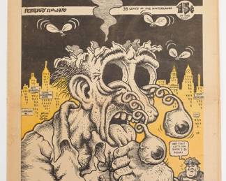 The East Village Other Counterculture Newspaper February 1970 Robert Crumb Burned Out Cover