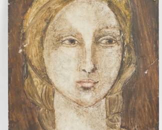 1973 Cathryn Arcomano Oil and Wax Painting Portrait