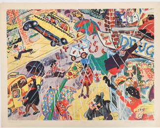 Signed Red Grooms "Blewy I" Pop Art Artist's Print 20/20 1971