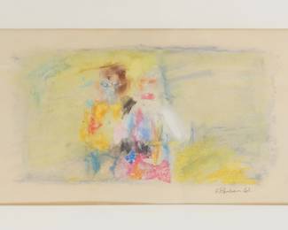 Original Signed Earl Pardon Painting of Two Figures 1961