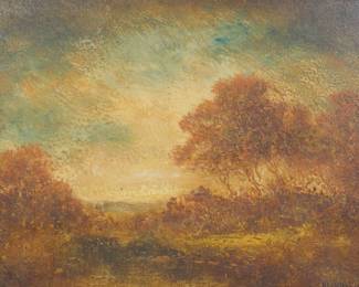 Signed Hudson Mindell Kitchell Pastoral Landscape Oil Painting 