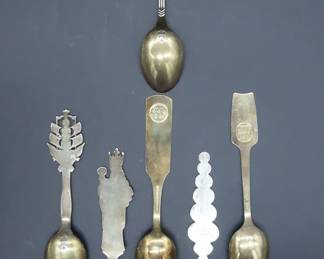 Vintage Lot 6 Denmark Michelsen Sterling Silver Enamel Christmas Spoon 1912 1914 1919 1923 1926 1931