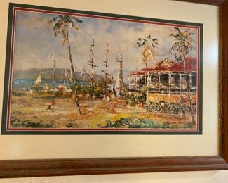 Framed Art of the Pioneer Inn Located in Lahaina, Maui