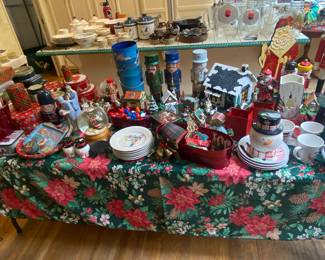 Holiday Dishes, Decor, Metal Tins