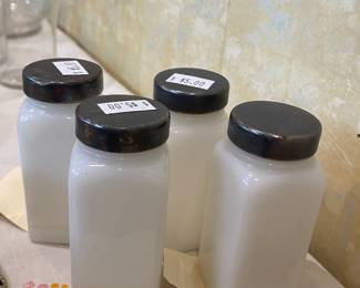 Milk Glass Spice Shakers