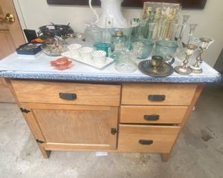 Enamelware Topped Cabinet