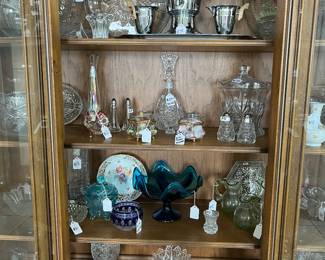 Crystal some vintage inside mid century modern hutch