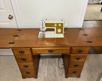 Nelco sewing machine in sewing cabinet 