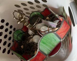 Leaded stained glass lamp