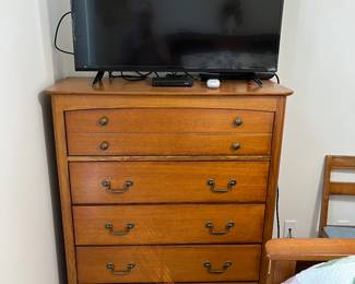 Chest matches high boy bed and TV